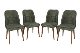 Tuolisetti Kalune Design Dallas 558, 4 kpl, vihreä/ruskea hinta ja tiedot | Ruokapöydän tuolit | hobbyhall.fi