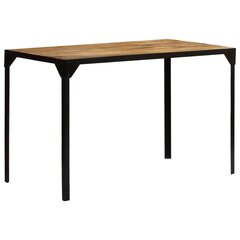 vidaXL Ruokapöytä karkea mangopuu ja teräs 120 cm hinta ja tiedot | Ruokapöydät | hobbyhall.fi