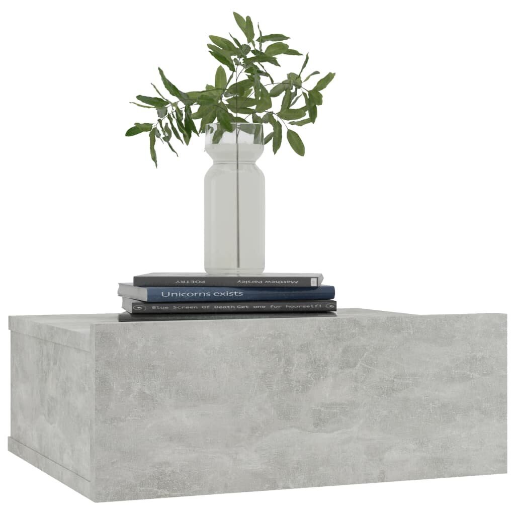 vidaXL Kelluva yöpöytä betoninharmaa 40x30x15 cm lastulevy hinta ja tiedot | Yöpöydät | hobbyhall.fi