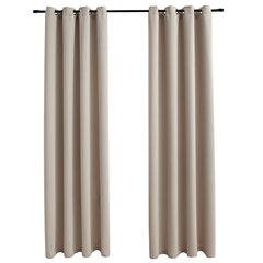 vidaXL Pimennysverhot metallirenkailla 2 kpl beige 140x245 cm hinta ja tiedot | Verhot | hobbyhall.fi