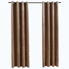 vidaXL Pimennysverhot renkailla 2 kpl sametti beige 140x225 cm hinta ja tiedot | Verhot | hobbyhall.fi