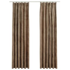 vidaXL Pimennysverhot koukuilla 2 kpl sametti beige 140x245 cm hinta ja tiedot | Verhot | hobbyhall.fi