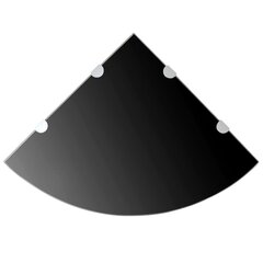 vidaXL Kulmahyllyt 2 kpl kromisilla kiinnikkeillä musta lasi 45x45 cm hinta ja tiedot | Hyllyt | hobbyhall.fi
