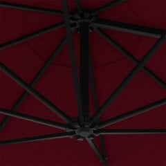 vidaXL Seinäkiinnitteinen aurinkovarjo metallitangolla 300 cm punainen hinta ja tiedot | Aurinkovarjot ja markiisit | hobbyhall.fi