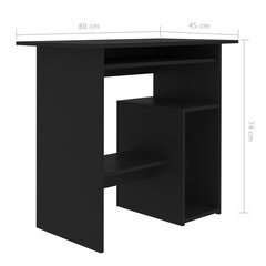 vidaXL Työpöytä musta 80x45x74 cm lastulevy hinta ja tiedot | Tietokonepöydät ja työpöydät | hobbyhall.fi