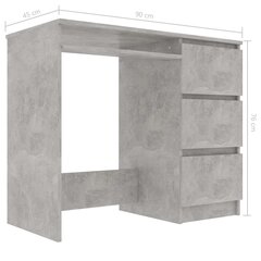 vidaXL Työpöytä betoninharmaa 90x45x76 cm lastulevy hinta ja tiedot | Tietokonepöydät ja työpöydät | hobbyhall.fi