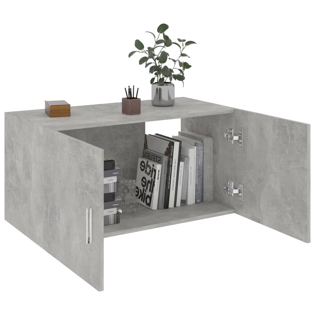 vidaXL Seinäkaappi betoninharmaa 80x39x40 cm lastulevy hinta ja tiedot | Hyllyt | hobbyhall.fi