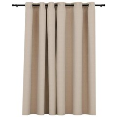 vidaXL Pellavamainen pimennysverho purjerenkailla beige 290x245 cm hinta ja tiedot | Verhot | hobbyhall.fi