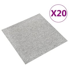 vidaXL Tekstiililaatta 20 kpl 5 m² 50x50 cm vaaleanharmaa hinta ja tiedot | Isot matot | hobbyhall.fi