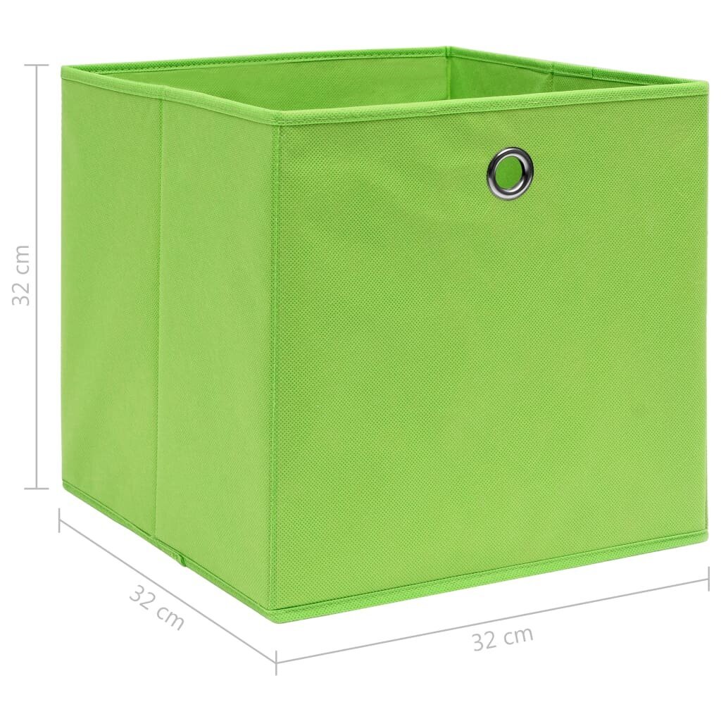 vidaXL Säilytyslaatikot 10 kpl vihreä 32x32x32 cm kangas hinta ja tiedot | Säilytyslaatikot ja -korit | hobbyhall.fi