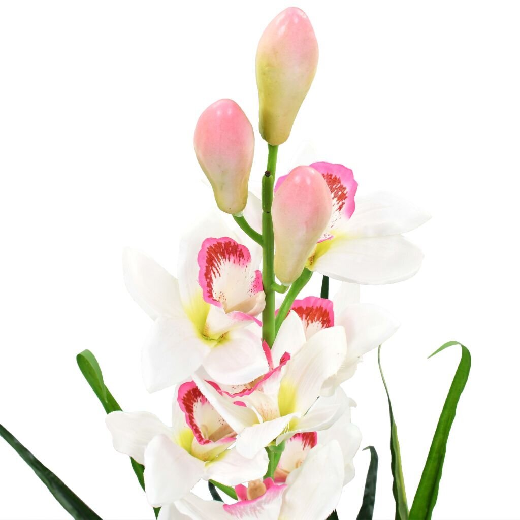 vidaXL Tekokasvi ruukulla kymbidi (orkidea) 100 cm vihreä hinta ja tiedot | Keinotekoiset kukat | hobbyhall.fi