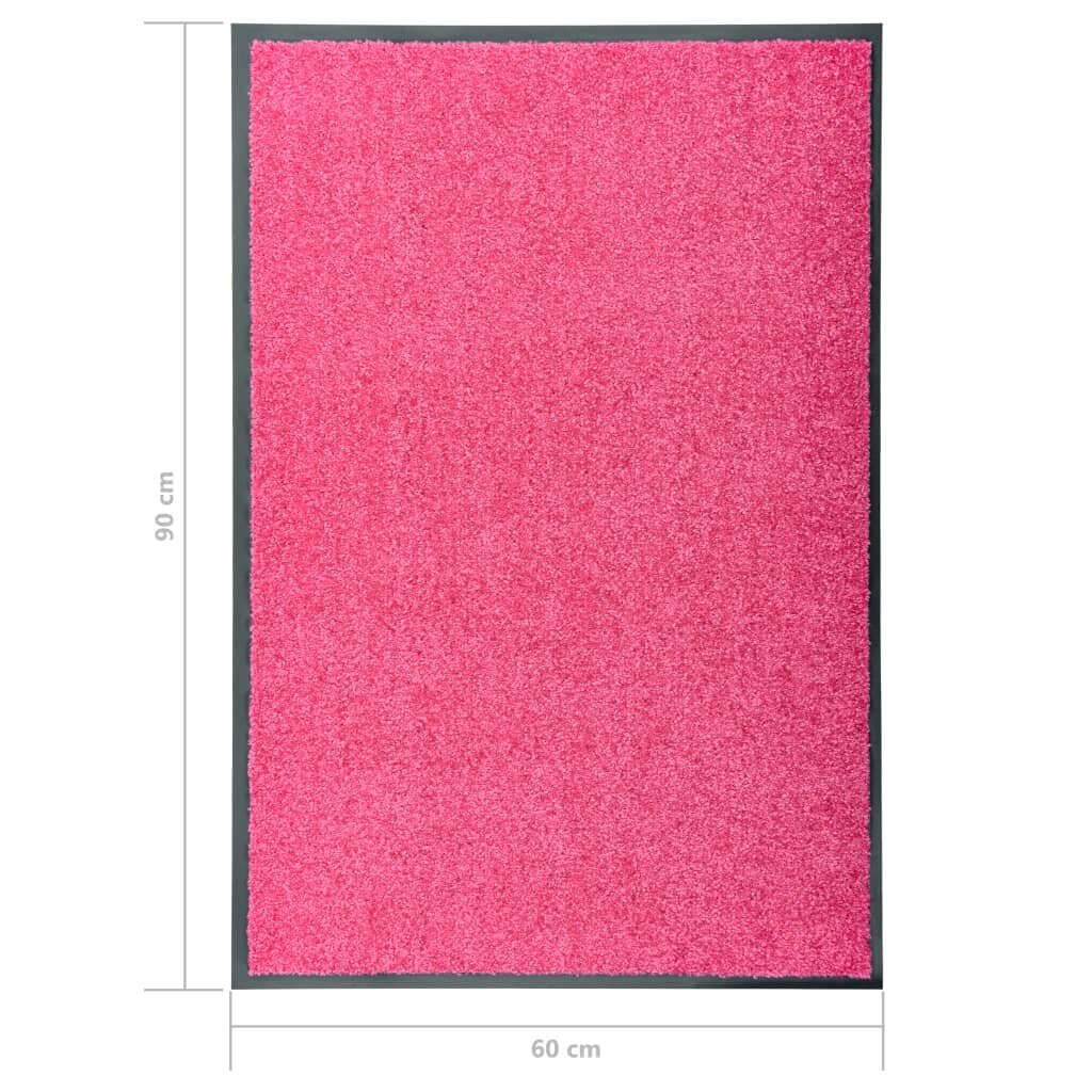 vidaXL Ovimatto pestävä pinkki 60x90 cm hinta ja tiedot | Ovimatot | hobbyhall.fi