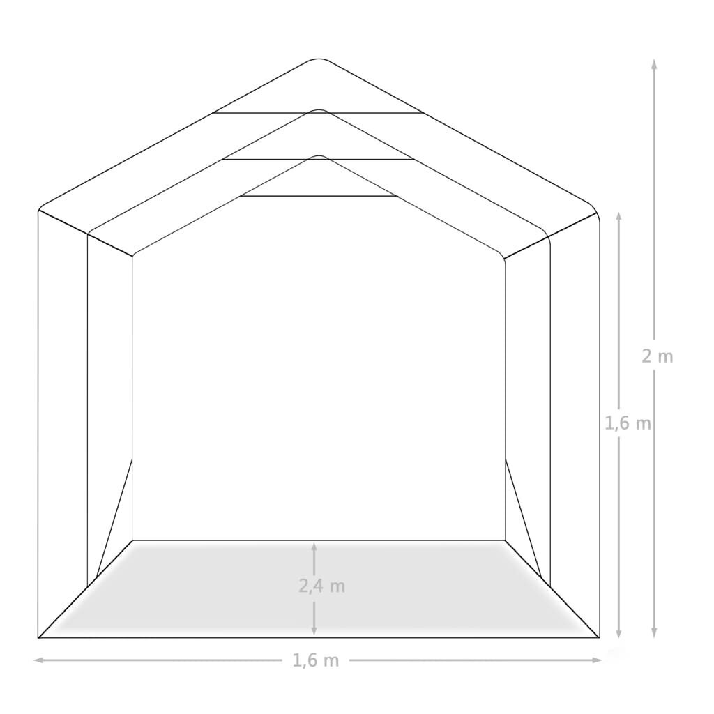 vidaXL Autotalliteltta PVC 1,6x2,4 m vihreä hinta ja tiedot | Puutarhapaviljongit | hobbyhall.fi