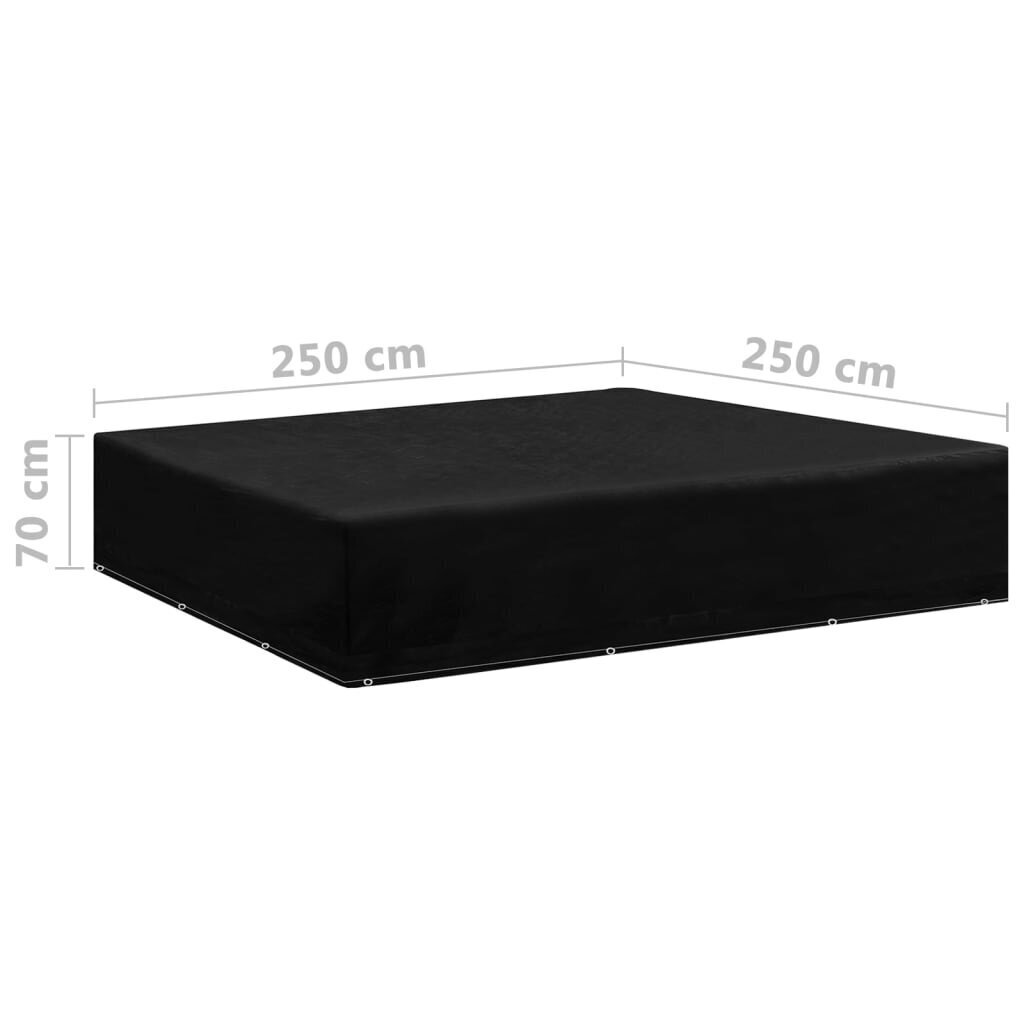 vidaXL Puutarhakalusteiden suojat 2 kpl 12 purjerengasta 250x250x70 cm hinta ja tiedot | Huonekalujen päälliset | hobbyhall.fi