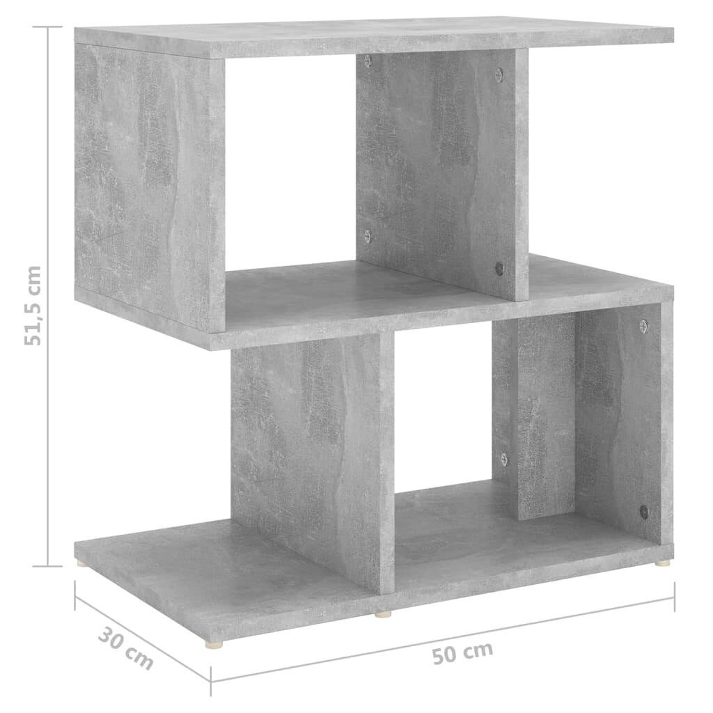 vidaXL Yöpöytä betoninharmaa 50x30x51,5 cm lastulevy hinta ja tiedot | Yöpöydät | hobbyhall.fi