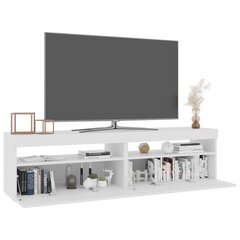 vidaXL TV-tasot 2 kpl LED-valoilla korkeakiilto valkoinen 75x35x40 cm hinta ja tiedot | TV-tasot | hobbyhall.fi
