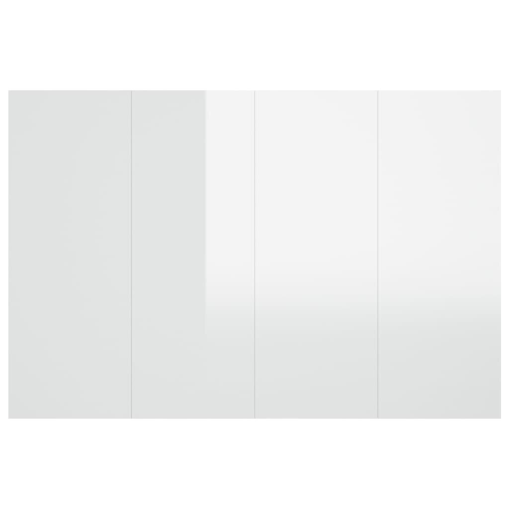 vidaXL Sängynpääty korkeakiilto valkoinen 120x1,5x80 cm tekninen puu hinta ja tiedot | Sängyt | hobbyhall.fi