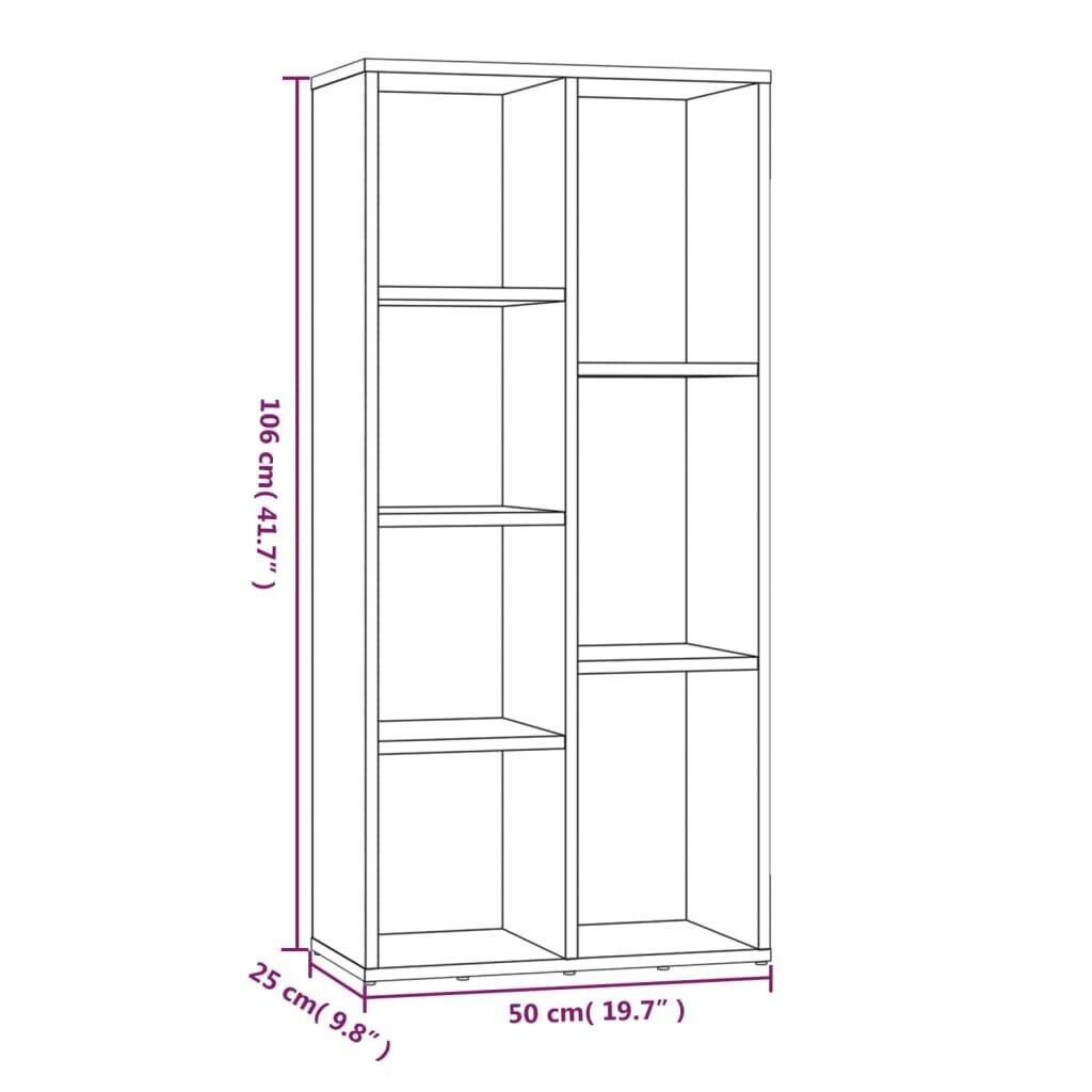 vidaXL Kirjahylly harmaa Sonoma 50x25x106 cm hinta ja tiedot | Hyllyt | hobbyhall.fi