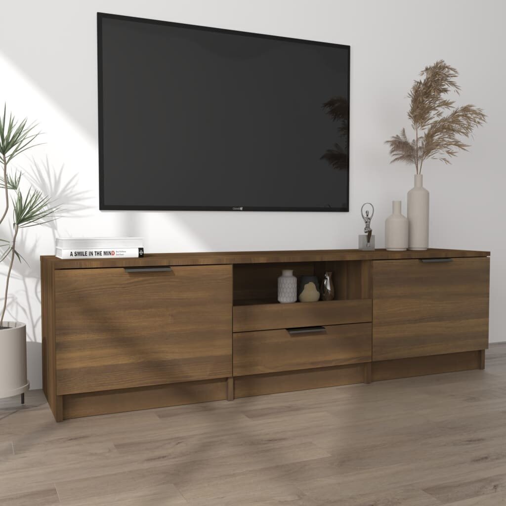 vidaXL TV-taso ruskea tammi 140x35x40 cm tekninen puu hinta ja tiedot | TV-tasot | hobbyhall.fi