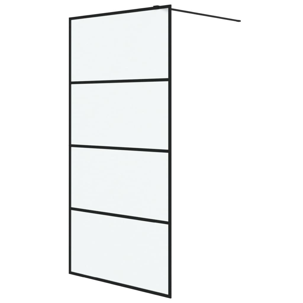 vidaXL Walk-in suihkuseinäke musta 100x195 cm huurrettu ESG-lasi hinta ja tiedot | Suihkuseinät ja -ovet | hobbyhall.fi