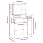 VidaXL Peilipöytä korkeakiilto valkoinen 86,5x35x136 cm hinta ja tiedot | Peilipöydät | hobbyhall.fi