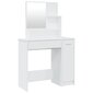 VidaXL Peilipöytä korkeakiilto valkoinen 86,5x35x136 cm hinta ja tiedot | Peilipöydät | hobbyhall.fi