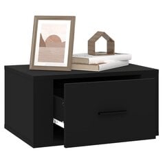 vidaXL Seinäkiinnitettävä yöpöytä musta 50x36x25 cm hinta ja tiedot | Yöpöydät | hobbyhall.fi