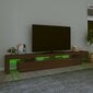 vidaXL TV-taso LED-valoilla ruskea tammi 260x36,5x40 cm hinta ja tiedot | TV-tasot | hobbyhall.fi