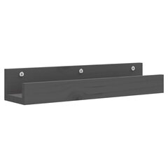 vidaXL Seinähyllyt 2 kpl harmaa 50x12x9 cm täysi mänty hinta ja tiedot | Hyllyt | hobbyhall.fi