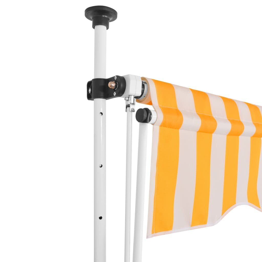 vidaXL Sisäänkelattava markiisi 150 cm oranssivalkoiset raidat hinta ja tiedot | Aurinkovarjot ja markiisit | hobbyhall.fi