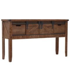 vidaXL Konsolipöytä kiinteä kuusipuu 131x35,5x75 cm ruskea hinta ja tiedot | Sohvapöydät | hobbyhall.fi