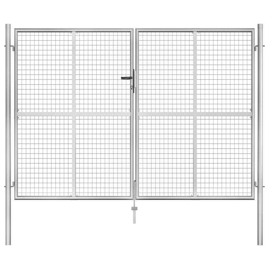 vidaXL Puutarhaportti galvanoitu teräs 306x225 cm hopea hinta ja tiedot | Aidat ja tarvikkeet | hobbyhall.fi