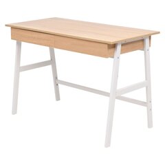 vidaXL Kirjoituspöytä 110x55x75 cm tammi ja valkoinen hinta ja tiedot | Tietokonepöydät ja työpöydät | hobbyhall.fi