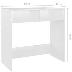 vidaXL Työpöytä korkeakiilto valkoinen 80x40x75 cm lastulevy hinta ja tiedot | Tietokonepöydät ja työpöydät | hobbyhall.fi