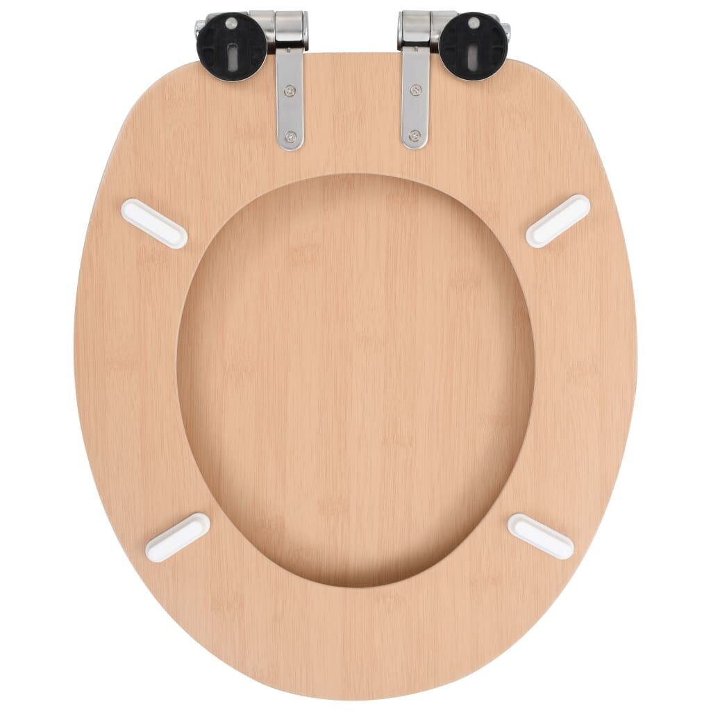 vidaXL WC-istuin soft close kannella MDF bambukuvio hinta ja tiedot | WC-istuimen lisätarvikkeet | hobbyhall.fi