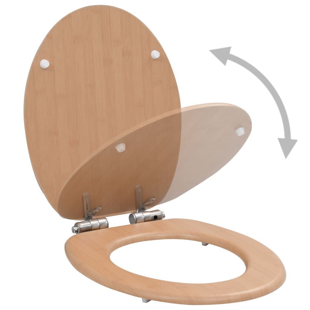 vidaXL WC-istuin soft close kannella MDF bambukuvio hinta ja tiedot | WC-istuimen lisätarvikkeet | hobbyhall.fi