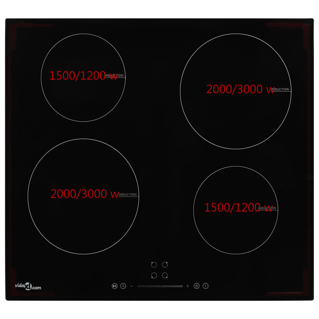 vidaXL Induktioliesi 4 poltinta kosketushallinta lasi 7 000 W hinta ja tiedot | Liesitasot | hobbyhall.fi