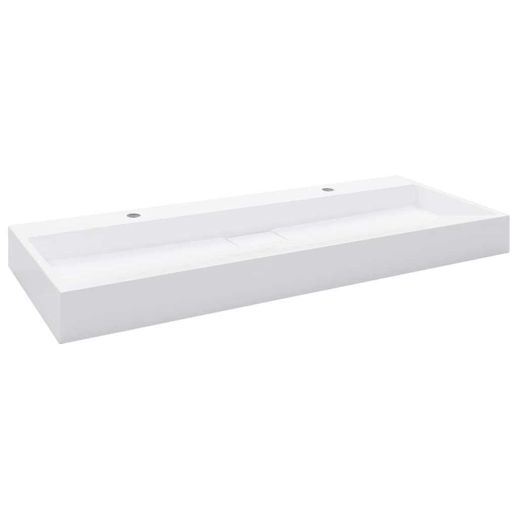 vidaXL Pesuallas 120x46x11 cm mineraali-/marmorivalu valkoinen hinta ja tiedot | Pesualtaat | hobbyhall.fi