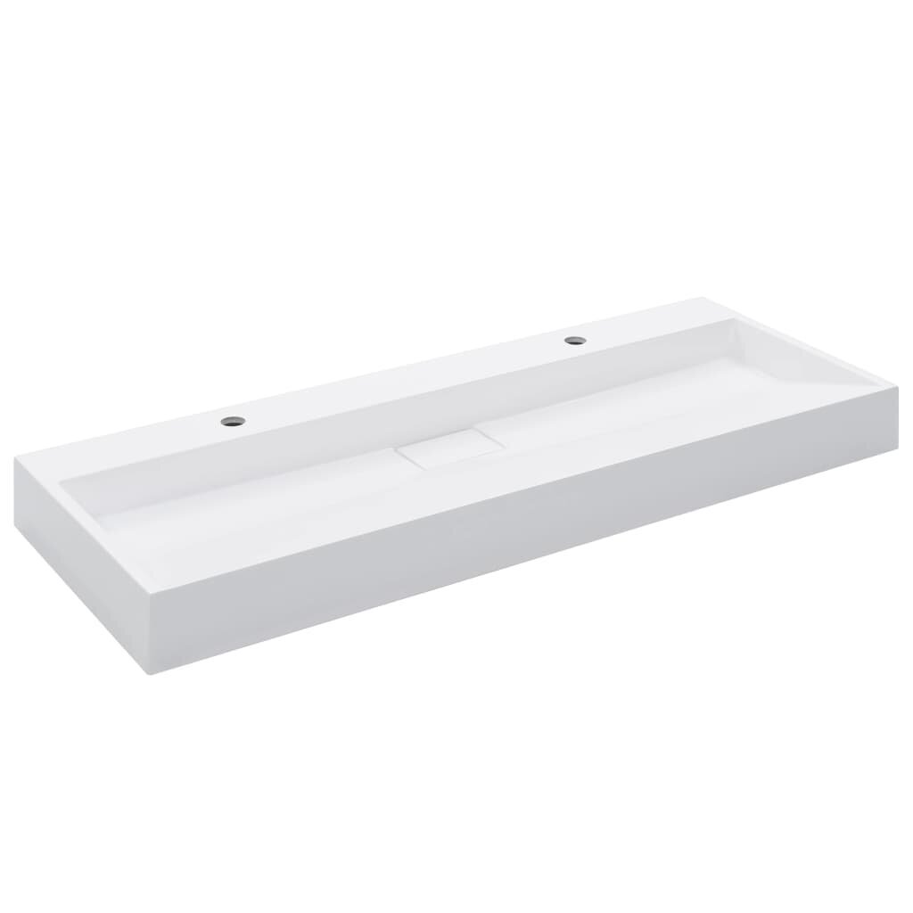 vidaXL Pesuallas 120x46x11 cm mineraali-/marmorivalu valkoinen hinta ja tiedot | Pesualtaat | hobbyhall.fi