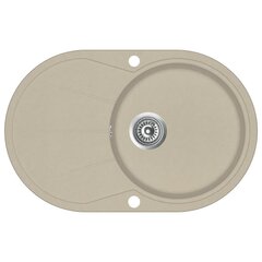 vidaXL Keittiön pesuallas graniitti ovaali beige hinta ja tiedot | Keittiöaltaat | hobbyhall.fi