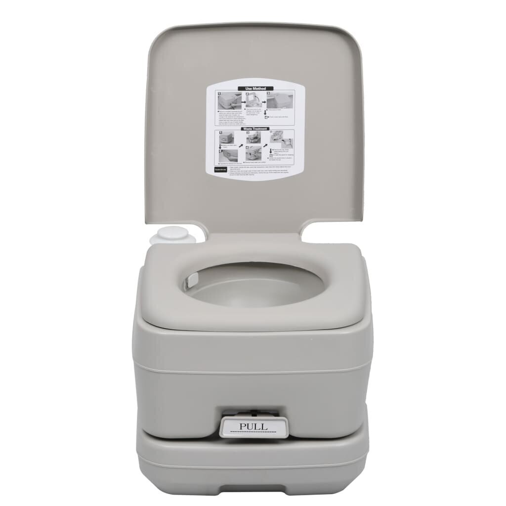 vidaXL Kannettava retkeily-WC harmaa 10 + 10 l hinta ja tiedot | Muut retkeilyvarusteet | hobbyhall.fi