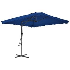 vidaXL Aurinkovarjo terästangolla sininen 250x250x230 cm hinta ja tiedot | Aurinkovarjot ja markiisit | hobbyhall.fi