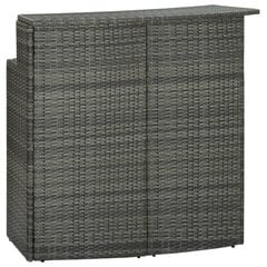 vidaXL Puutarhan baaripöytä harmaa 120x55x110 cm polyrottinki hinta ja tiedot | Puutarhapöydät | hobbyhall.fi