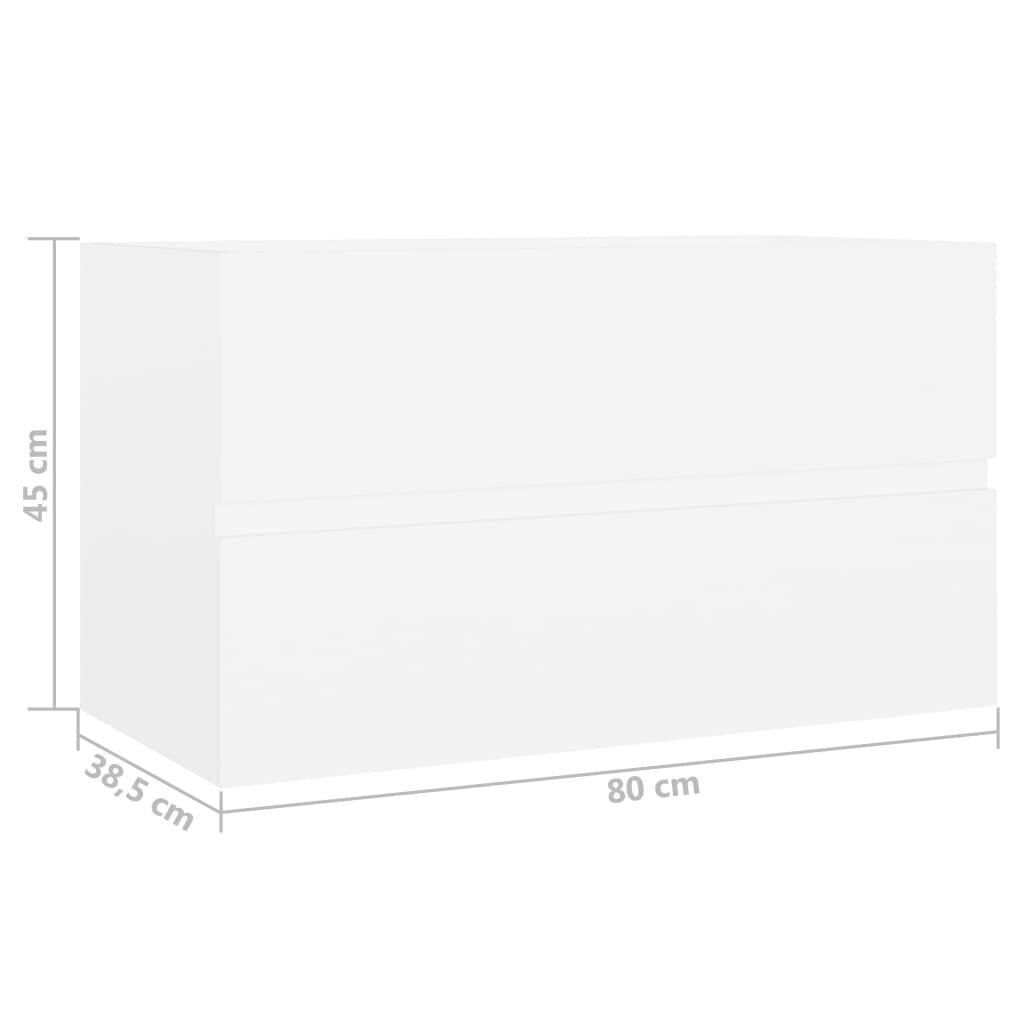 vidaXL Allaskaappi valkoinen 80x38,5x45 cm lastulevy hinta ja tiedot | Kylpyhuonekaapit | hobbyhall.fi