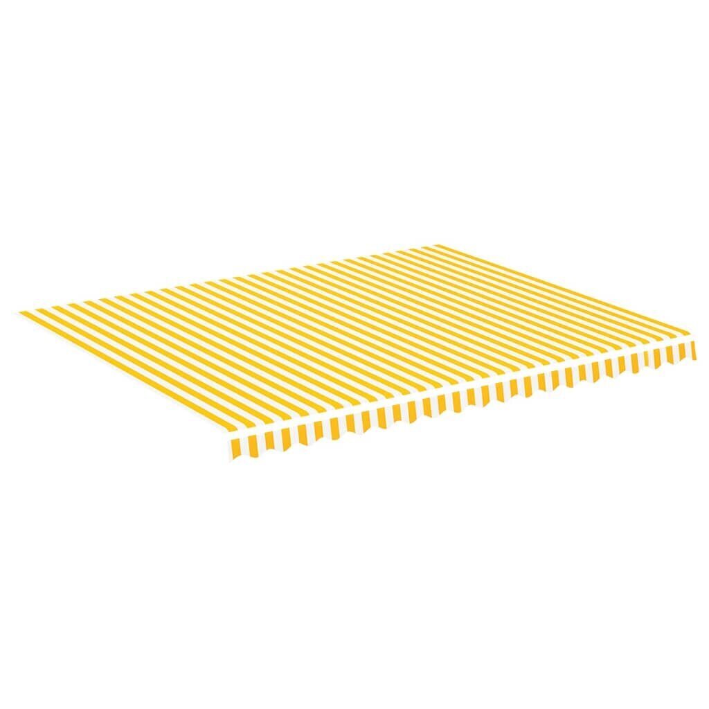 vidaXL Varakangas markiisiin keltainen ja valkoinen 4,5x3,5 m hinta ja tiedot | Aurinkovarjot ja markiisit | hobbyhall.fi