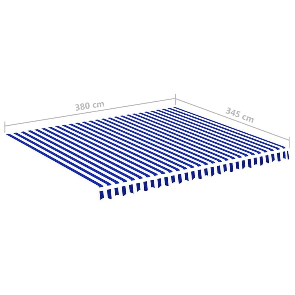 vidaXL Varakangas markiisiin sininen ja valkoinen 4x3,5 m hinta ja tiedot | Aurinkovarjot ja markiisit | hobbyhall.fi