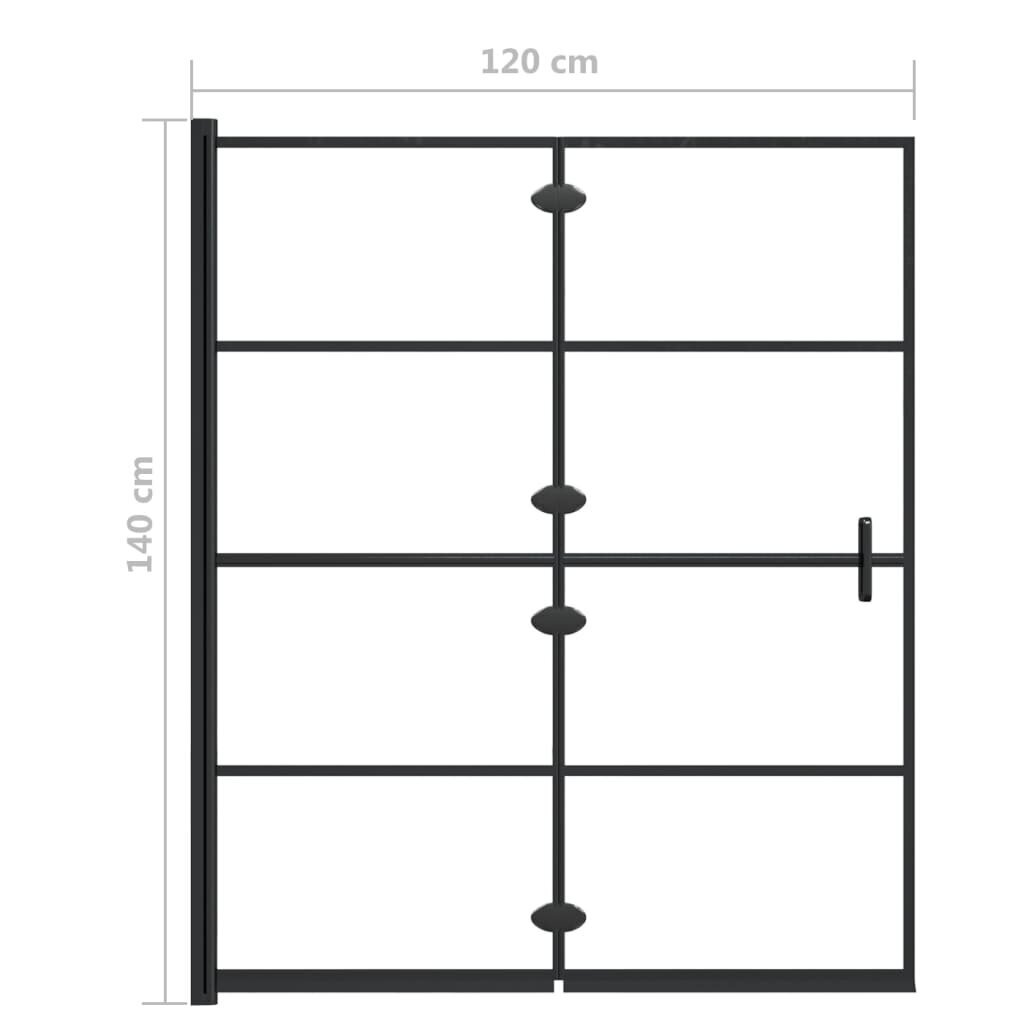 vidaXL Taittuva suihkuseinä ESG 120x140 cm musta hinta ja tiedot | Suihkuseinät ja -ovet | hobbyhall.fi