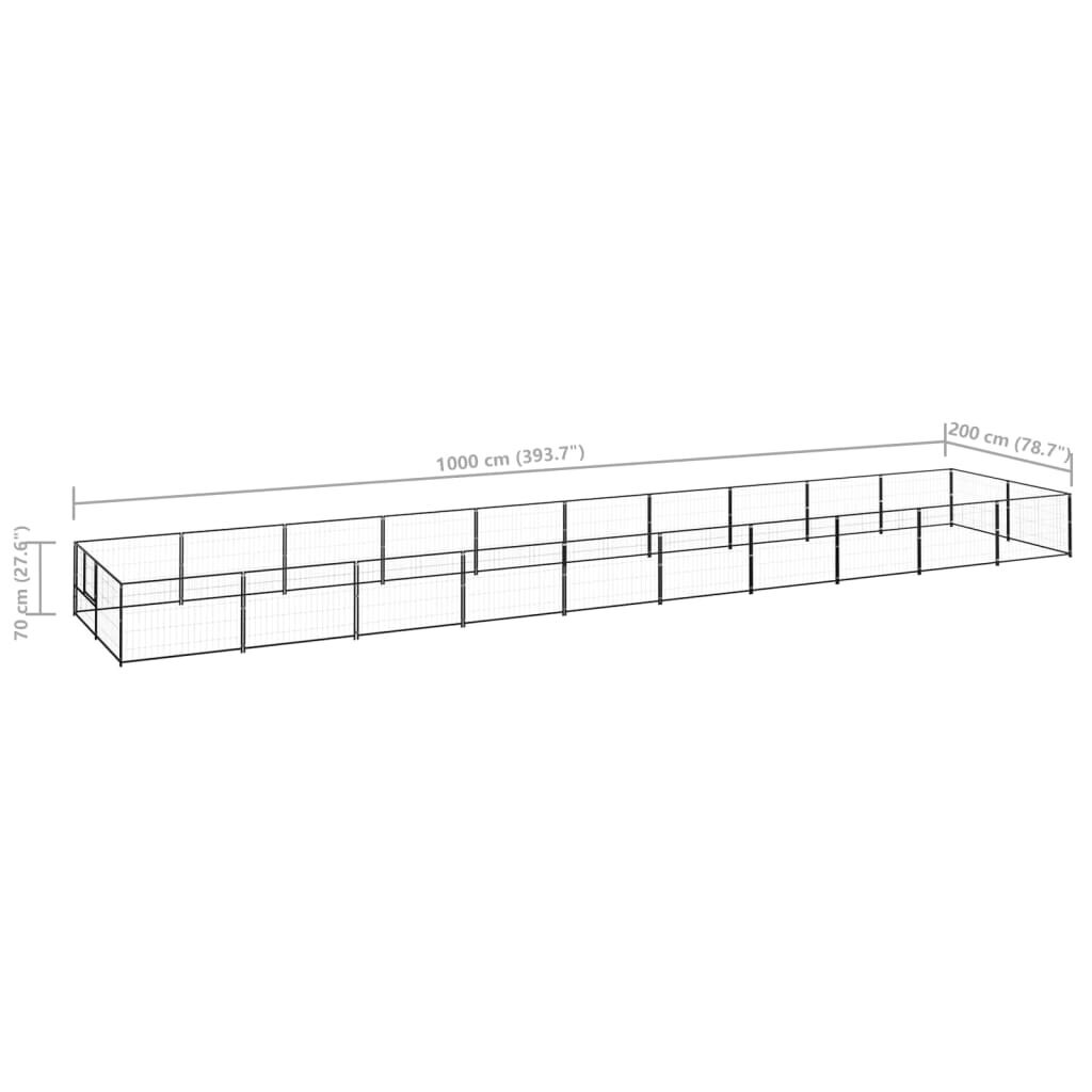 vidaXL Koiranhäkki musta 20 m² teräs hinta ja tiedot | Pedit ja pesät | hobbyhall.fi