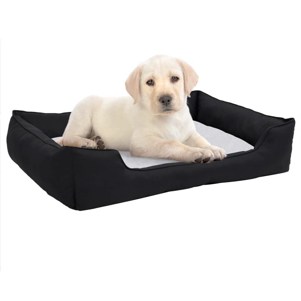 vidaXL Koiran peti mustavalkoinen 85,5x70x23cm pellavatyyli fleece hinta ja tiedot | Pedit ja pesät | hobbyhall.fi