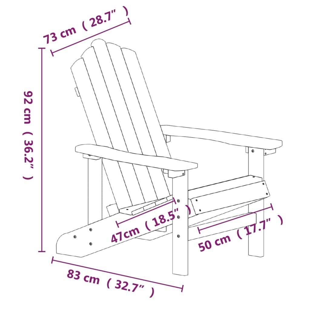 vidaXL Adirondack puutarhatuoli HDPE valkoinen hinta ja tiedot | Puutarhatuolit | hobbyhall.fi